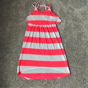 Pink and white striped dress
